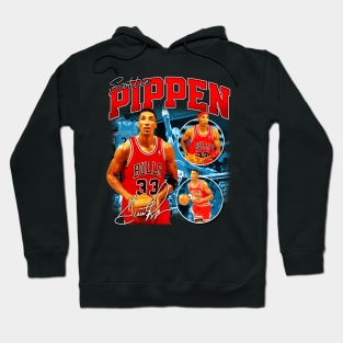 Scottie Pippen Basketball Legend Signature Vintage Retro 80s 90s Bootleg Rap Style Hoodie